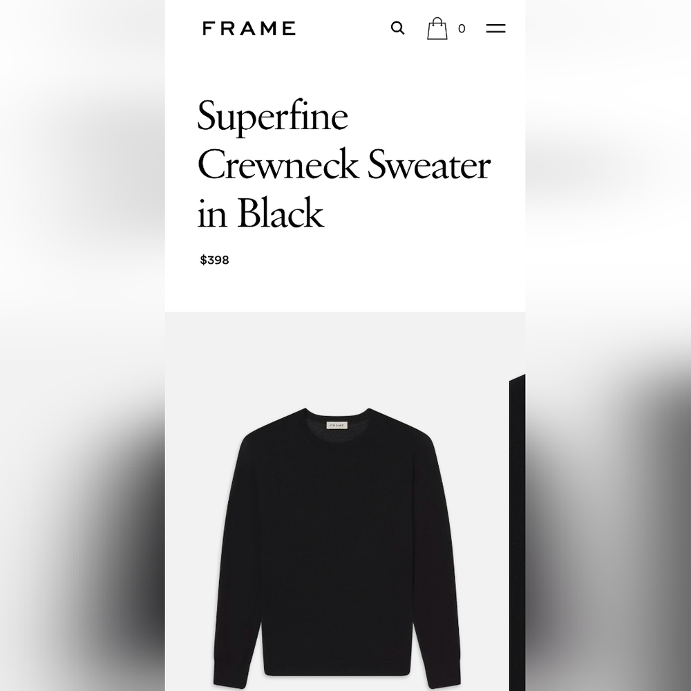 Frame Crew Neck - Merino & Alpaca Wool Sweater . M - Picture 5 of 5